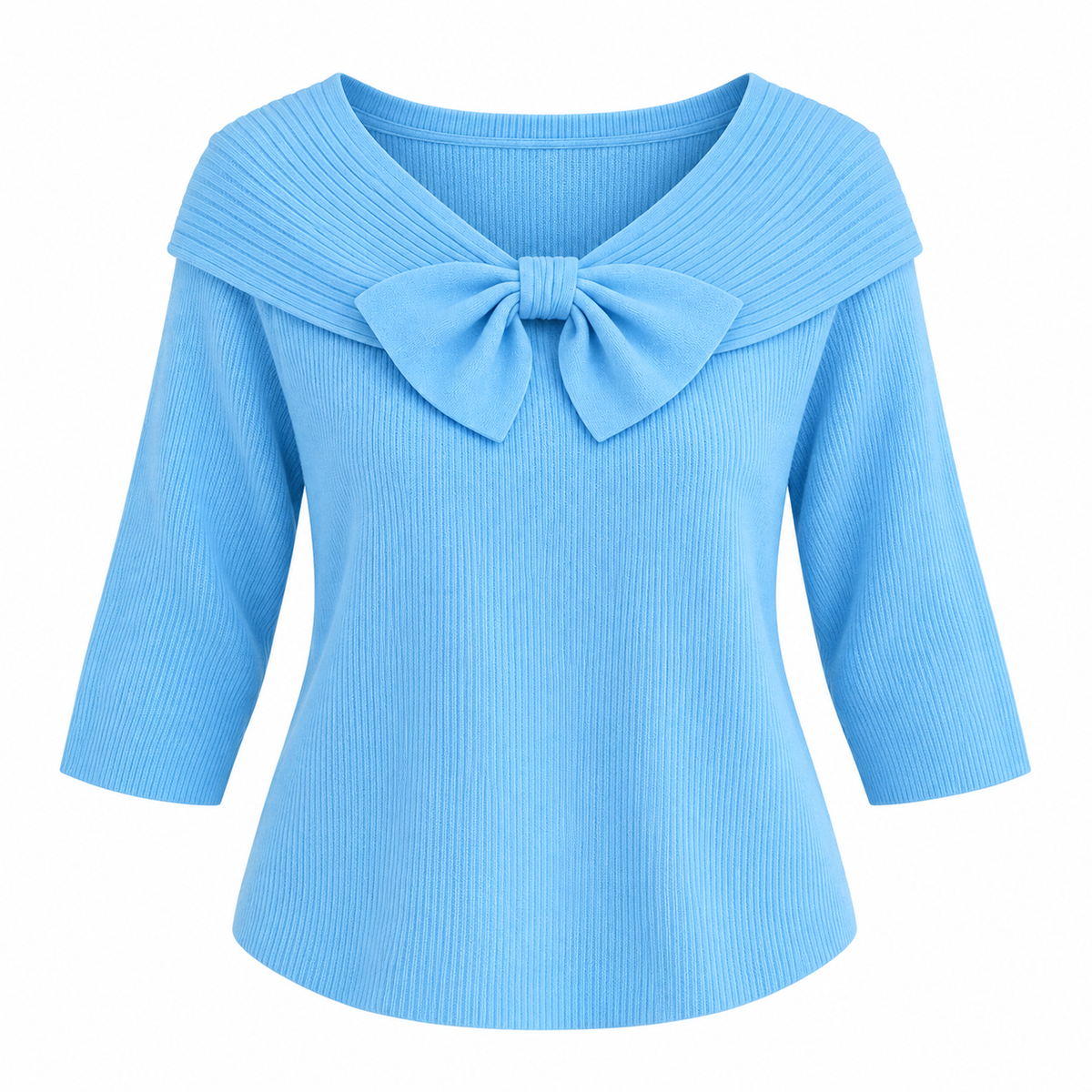 Léonie Jumper — Bow Detail — Blue — product only on white background — en-p14-m6