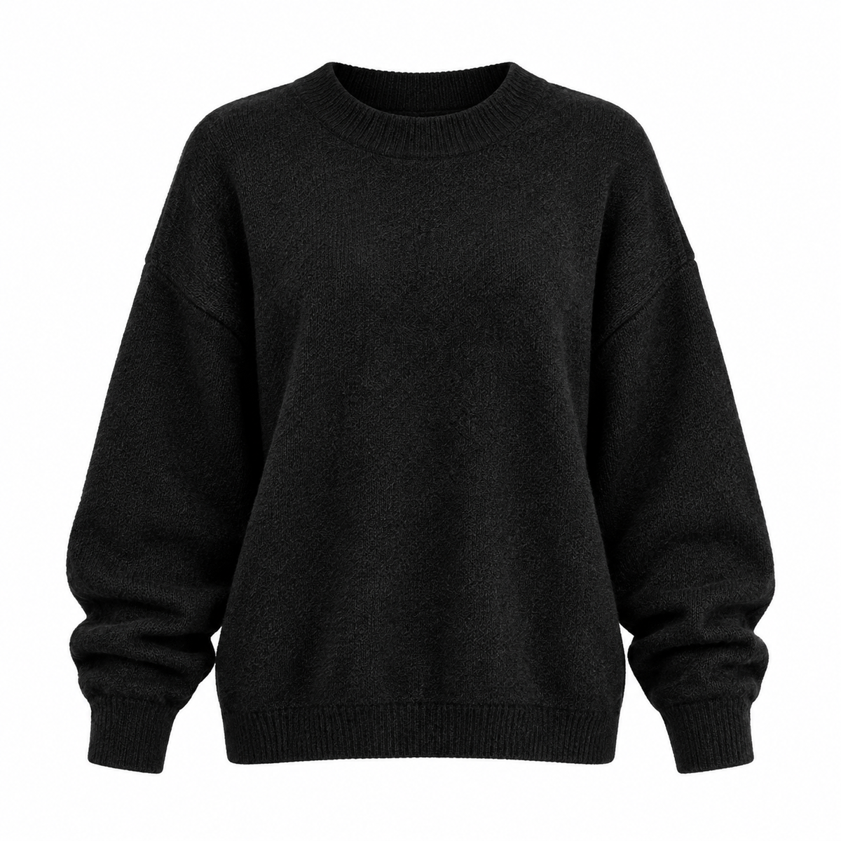 Elsa Jumper — Relaxed Knit — Black — product on white background — en-p20-m7