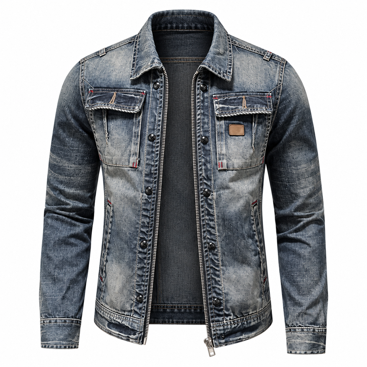 Carl Denim Jacket — Retro Finish — Product — product on white background — en-p36-m5