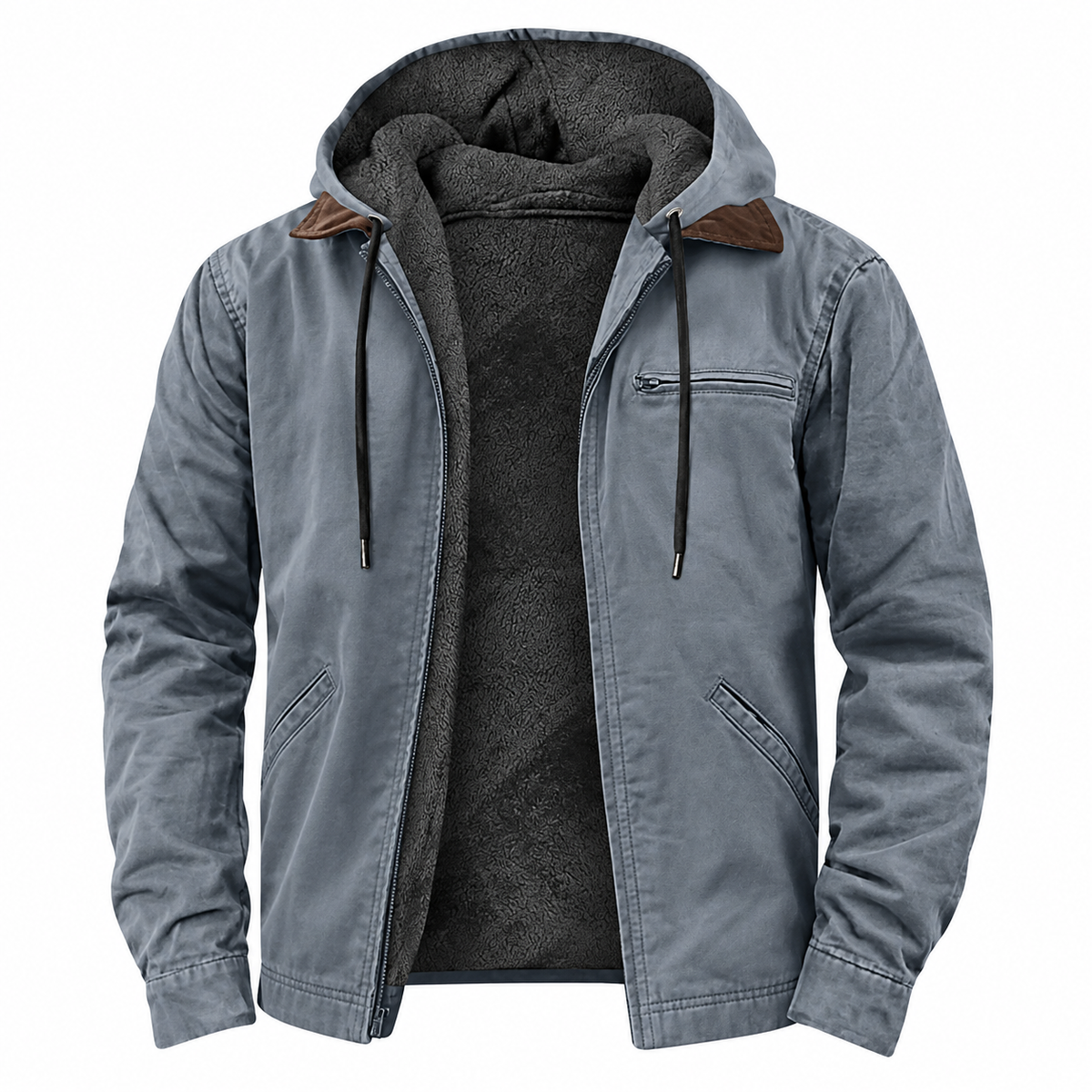 Ruben Hooded Jacket — Textured Lining — Multicoloured — product on white background — en-p38-m16