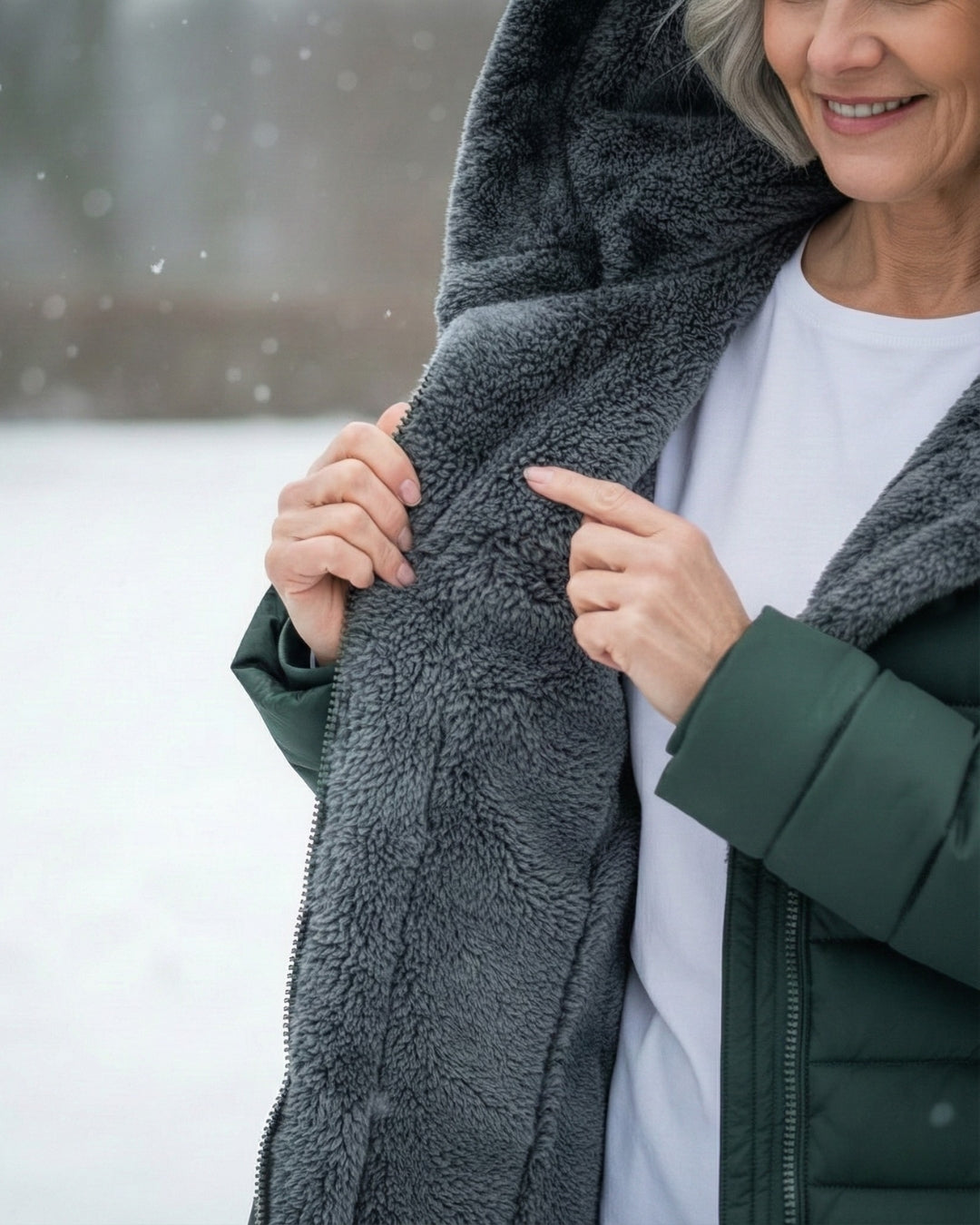 Lightweight Insulated Winter Jacket with Fleece Lining and Structured Design