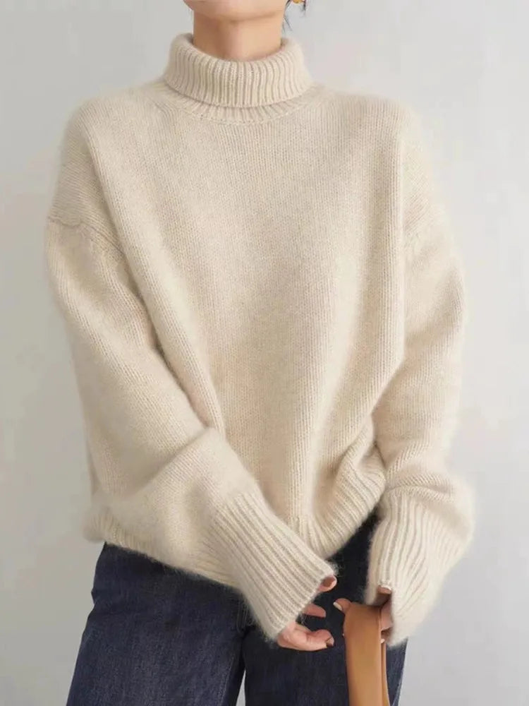 Women's High Collar Cashmere Turtleneck Sweater