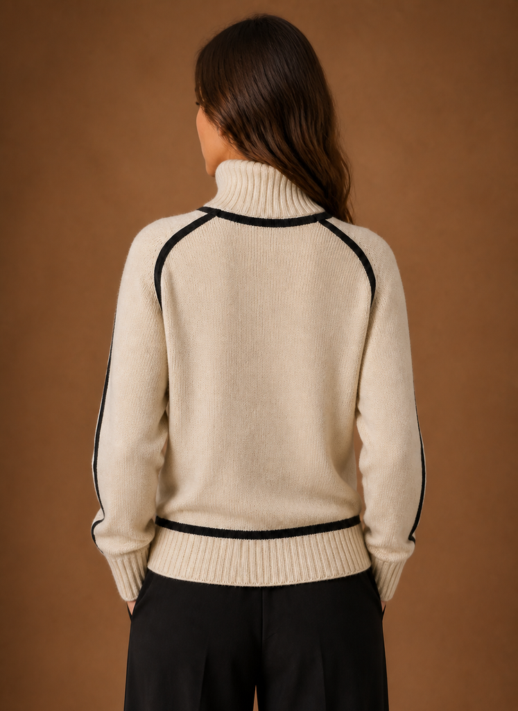 Women's Cozy Elegant Turtleneck Knit Sweater in Wool Blend
