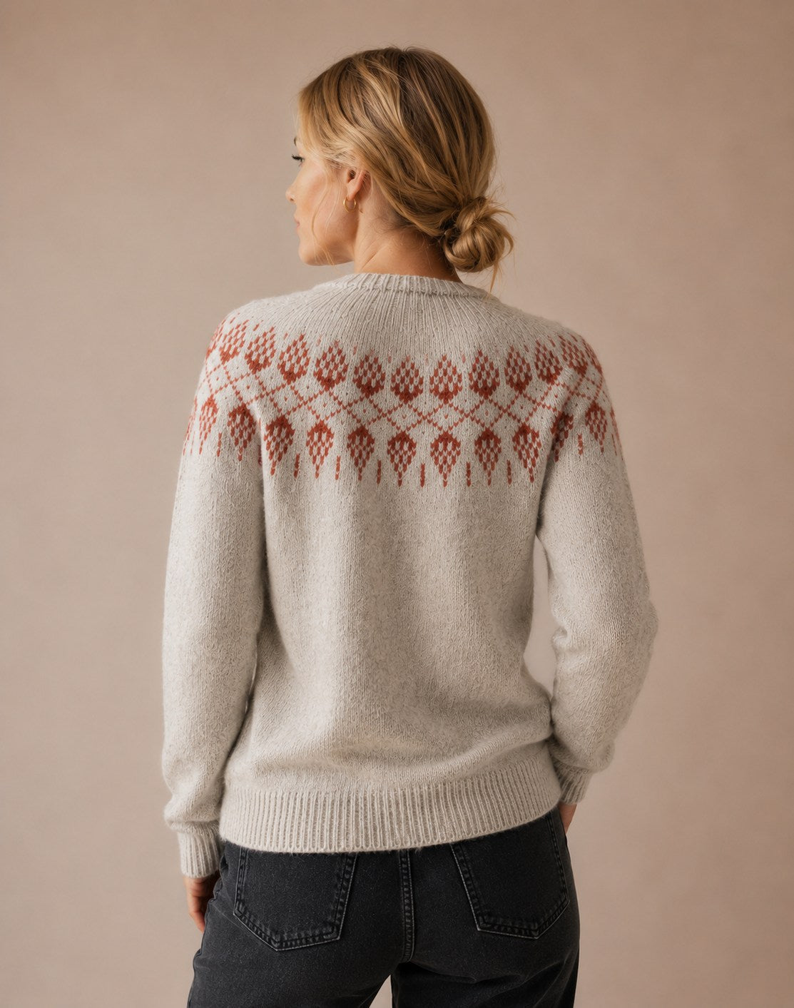 Women's Fair Isle Knit Crew Neck Sweater