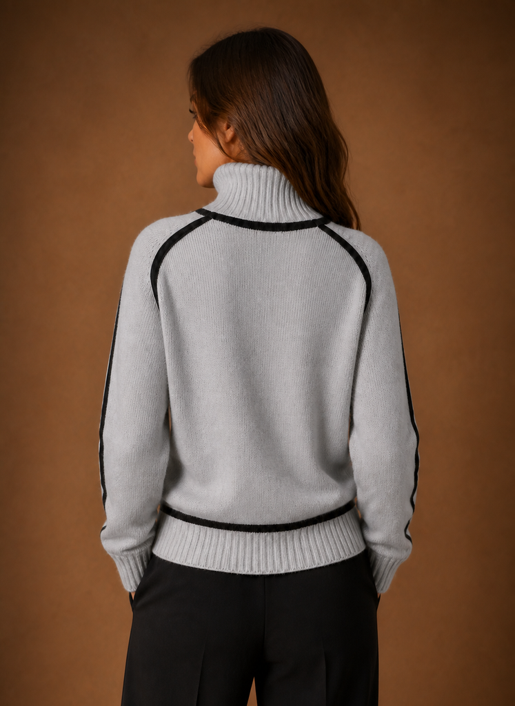 Women's Cozy Elegant Turtleneck Knit Sweater in Wool Blend