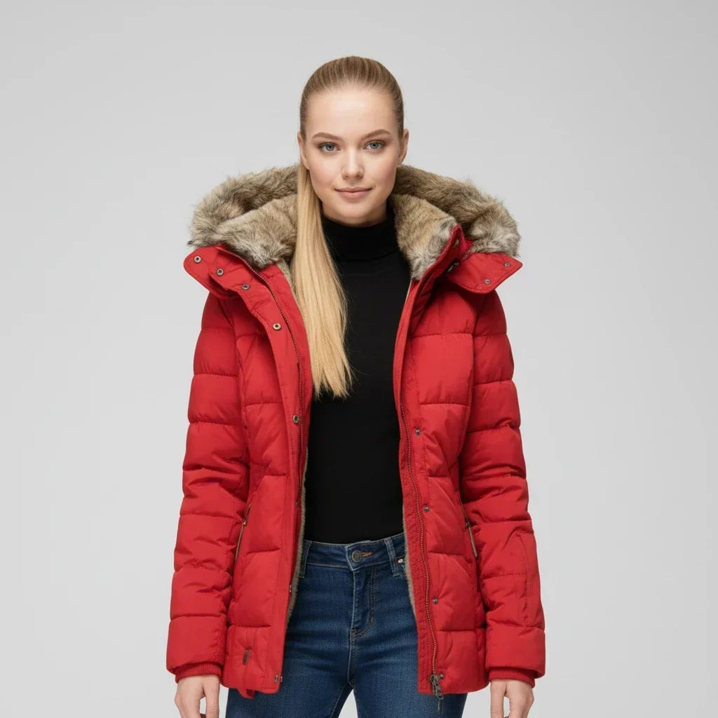 Lumi Puffer Jacket — Faux-Fur Hood — square gallery photo — en-p4-m4