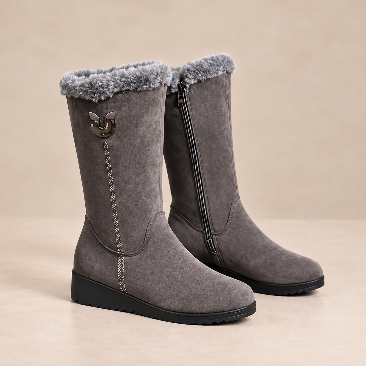 Yrsa Boots — Faux-Fur Cuffs — gallery view 3, square [en-p6-m2]