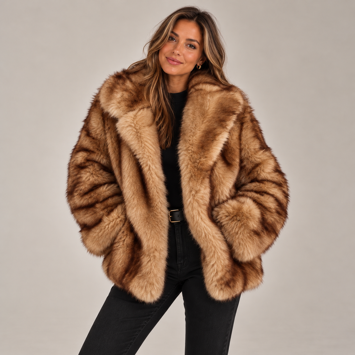 Saga Coat — Plush Faux Fur — gallery view 1, square [en-p9-m0]