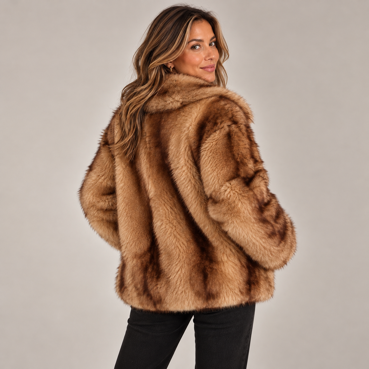 Saga Coat — Plush Faux Fur — gallery view 2, square [en-p9-m1]