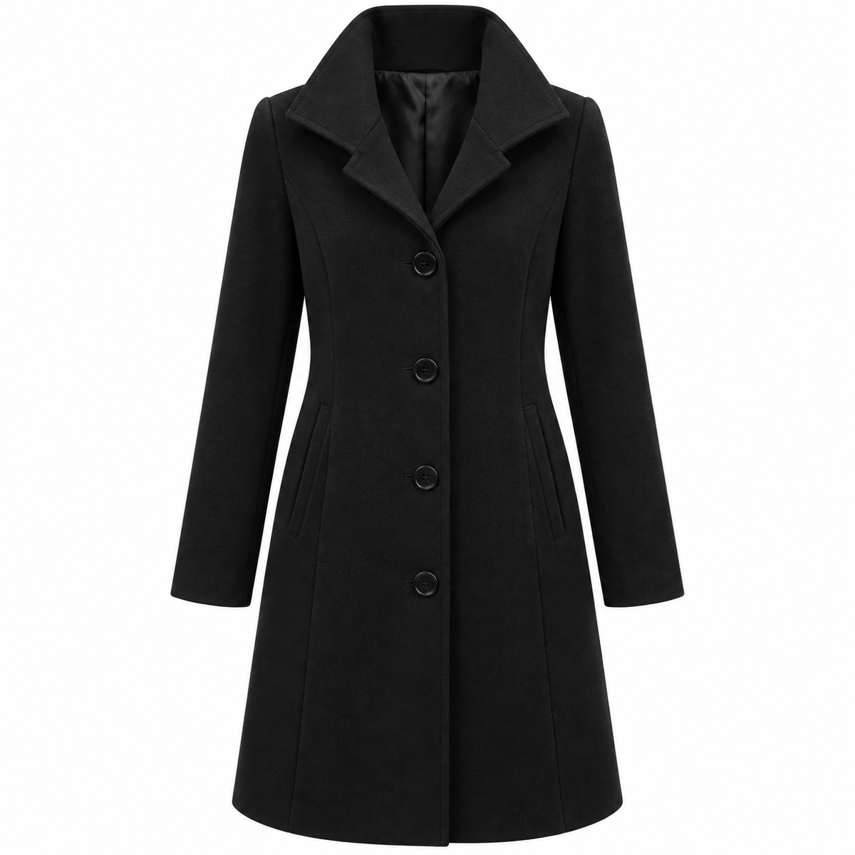 Agnès Coat — Notched Lapels — Black — product only on white background — en-p12-m13