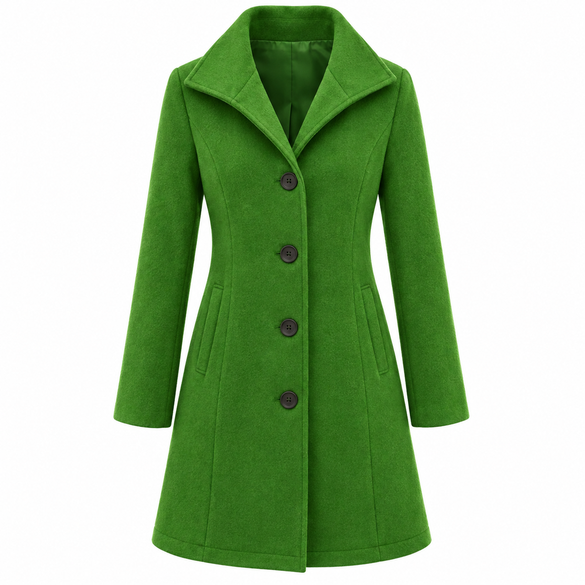 Agnès Coat — Notched Lapels — Green — product only on white background — en-p12-m16