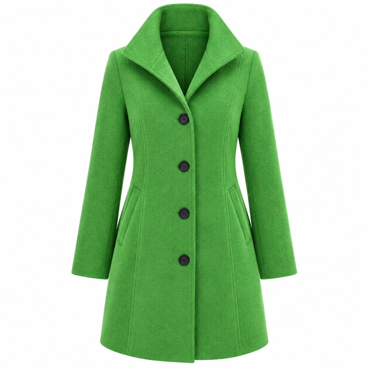 Agnès Coat — Notched Lapels — Light Green — product only on white background — en-p12-m20