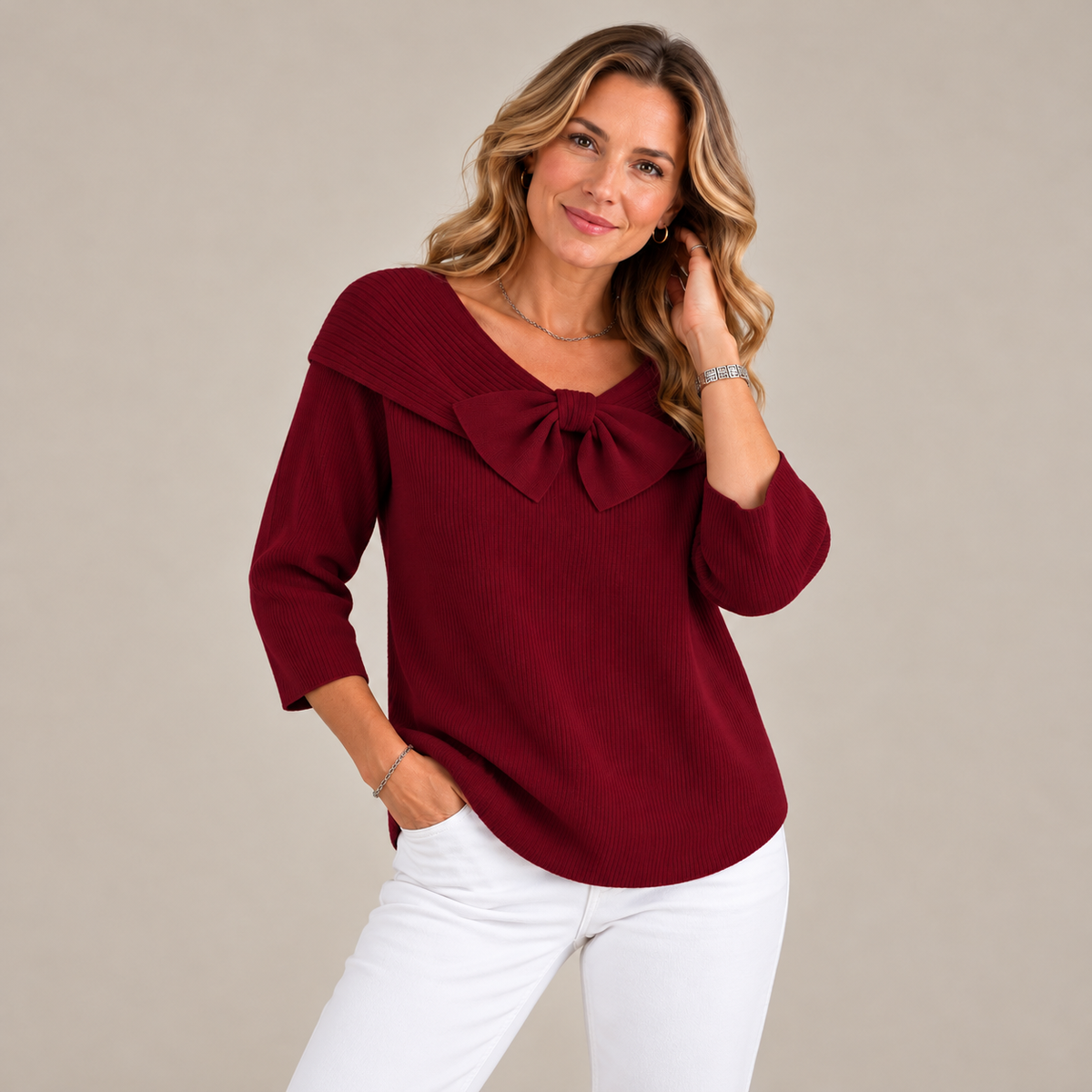 Léonie Jumper — Bow Detail — gallery photograph — en-p14-m3