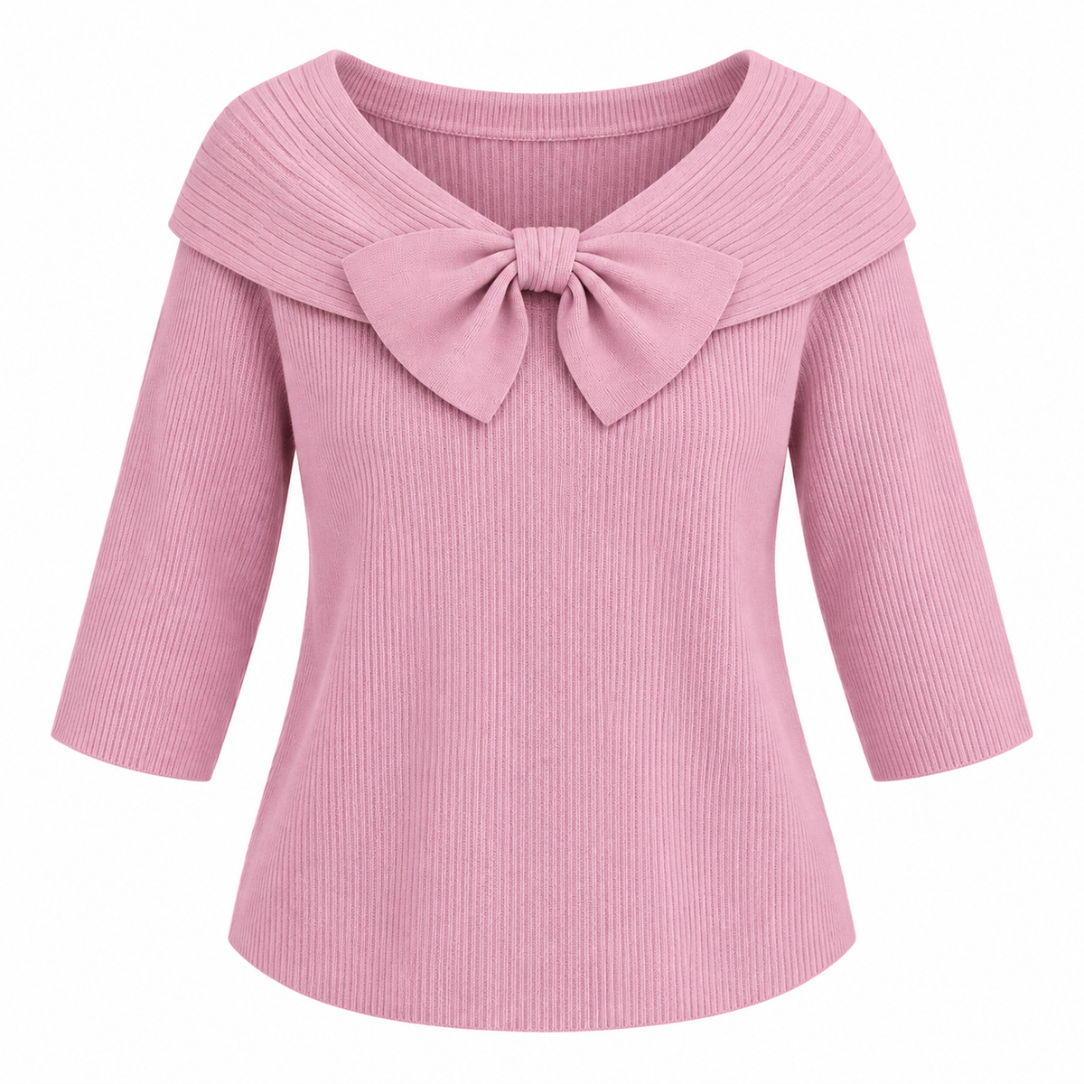 Léonie Jumper — Bow Detail — Pink — product only on white background — en-p14-m7