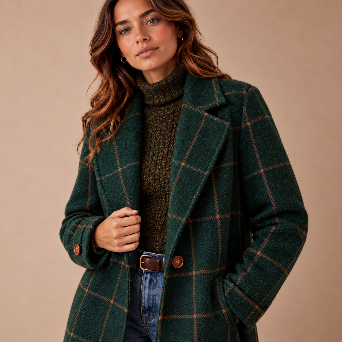 Astrid Coat — Check Pattern — gallery photograph — en-p16-m1