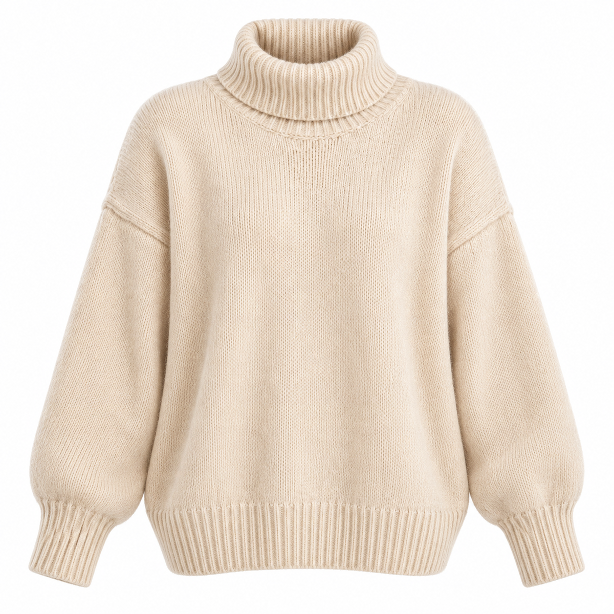 Anja Jumper — Roll Neck — Beige — product only on white background — en-p17-m6