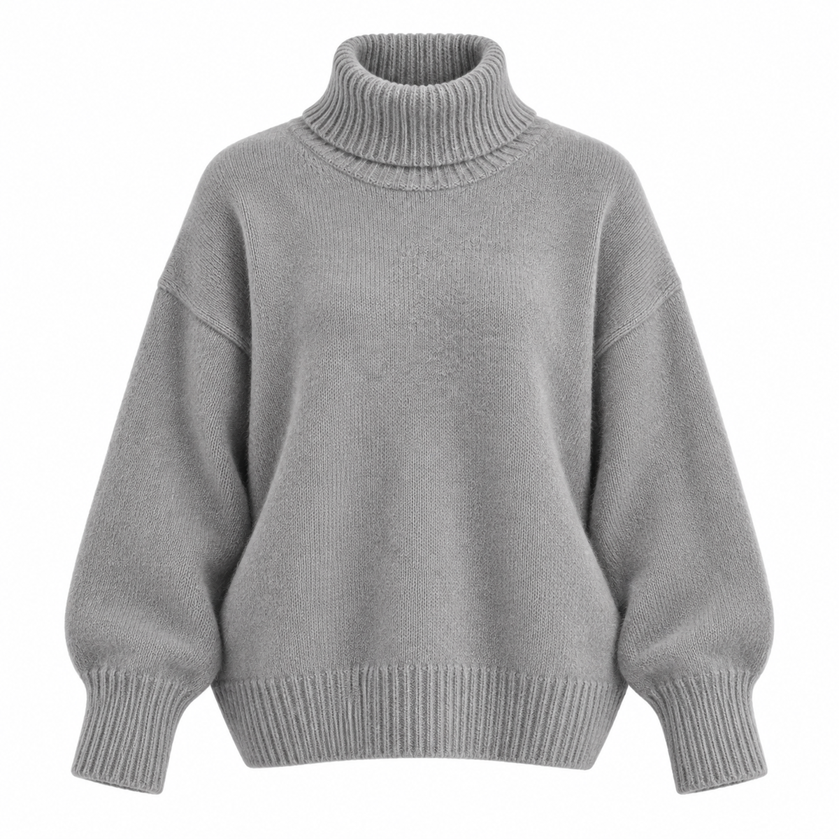 Anja Jumper — Roll Neck — Gray — product only on white background — en-p17-m7