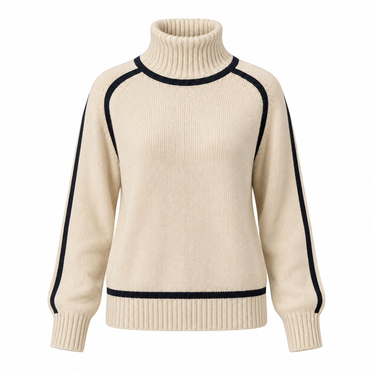 Elin Jumper — Contrast Trim — White — product on white background — en-p19-m9
