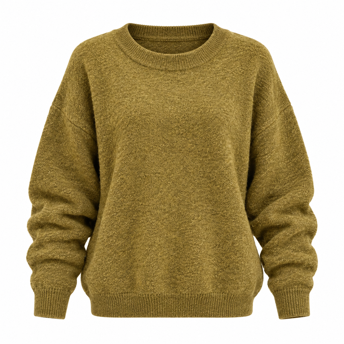 Elsa Jumper — Relaxed Knit — Khaki — product on white background — en-p20-m8