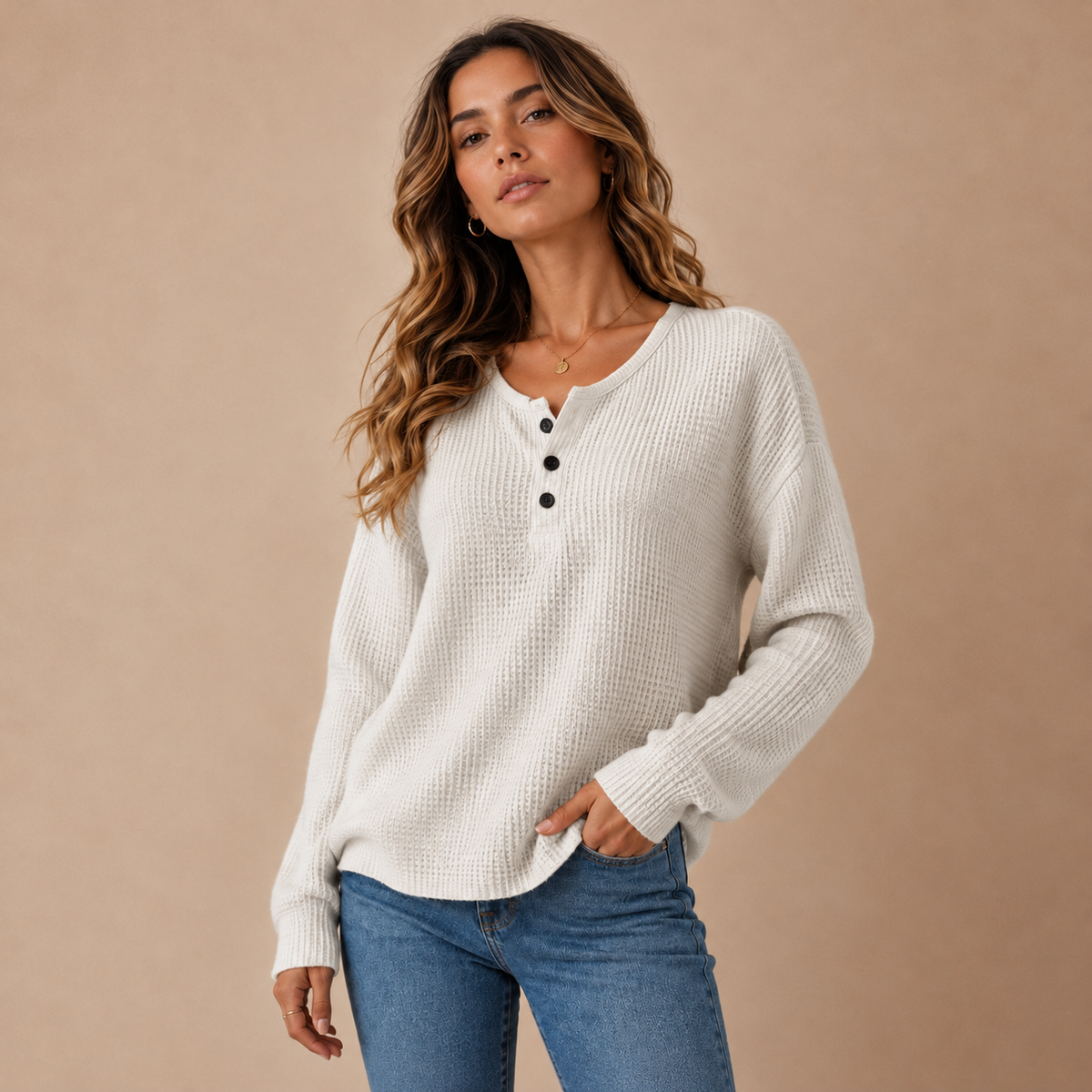 Liv Jumper — Waffle Knit — Gallery image 1 — en-p29-m0