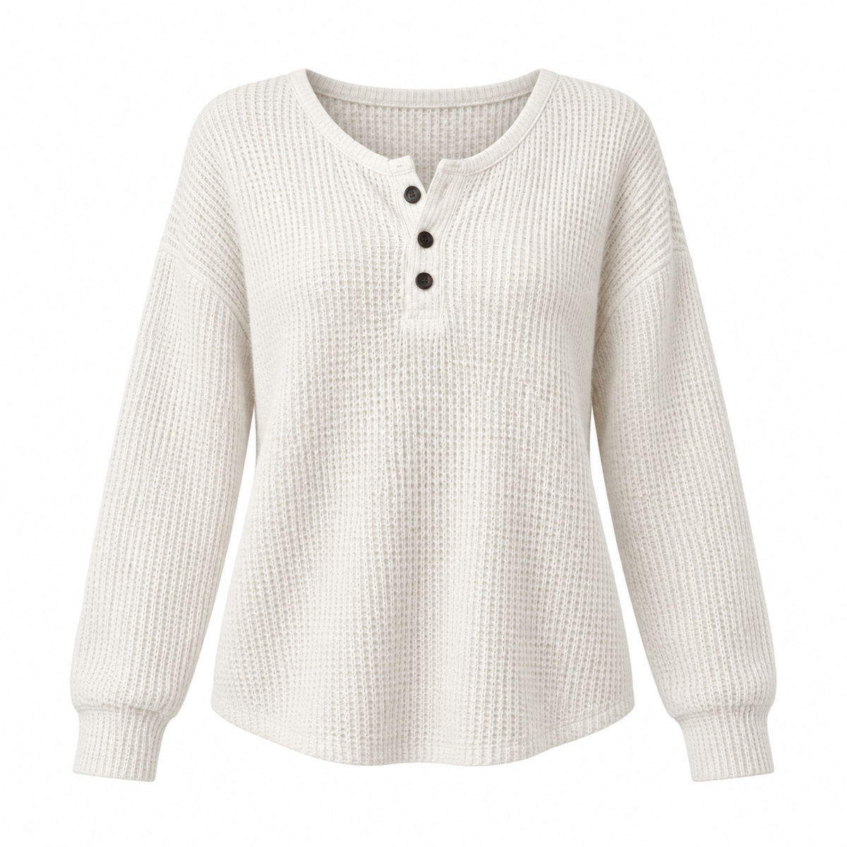 Liv Jumper — Waffle Knit — White, product only on white background — en-p29-m4