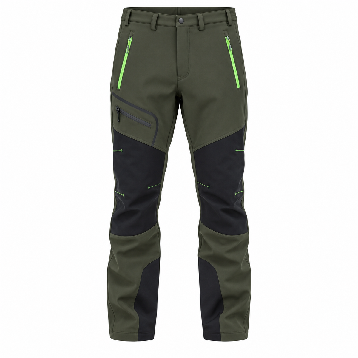 Nordex Trousers — Fleece-Lined — Army Green — product on white background — en-p32-m9