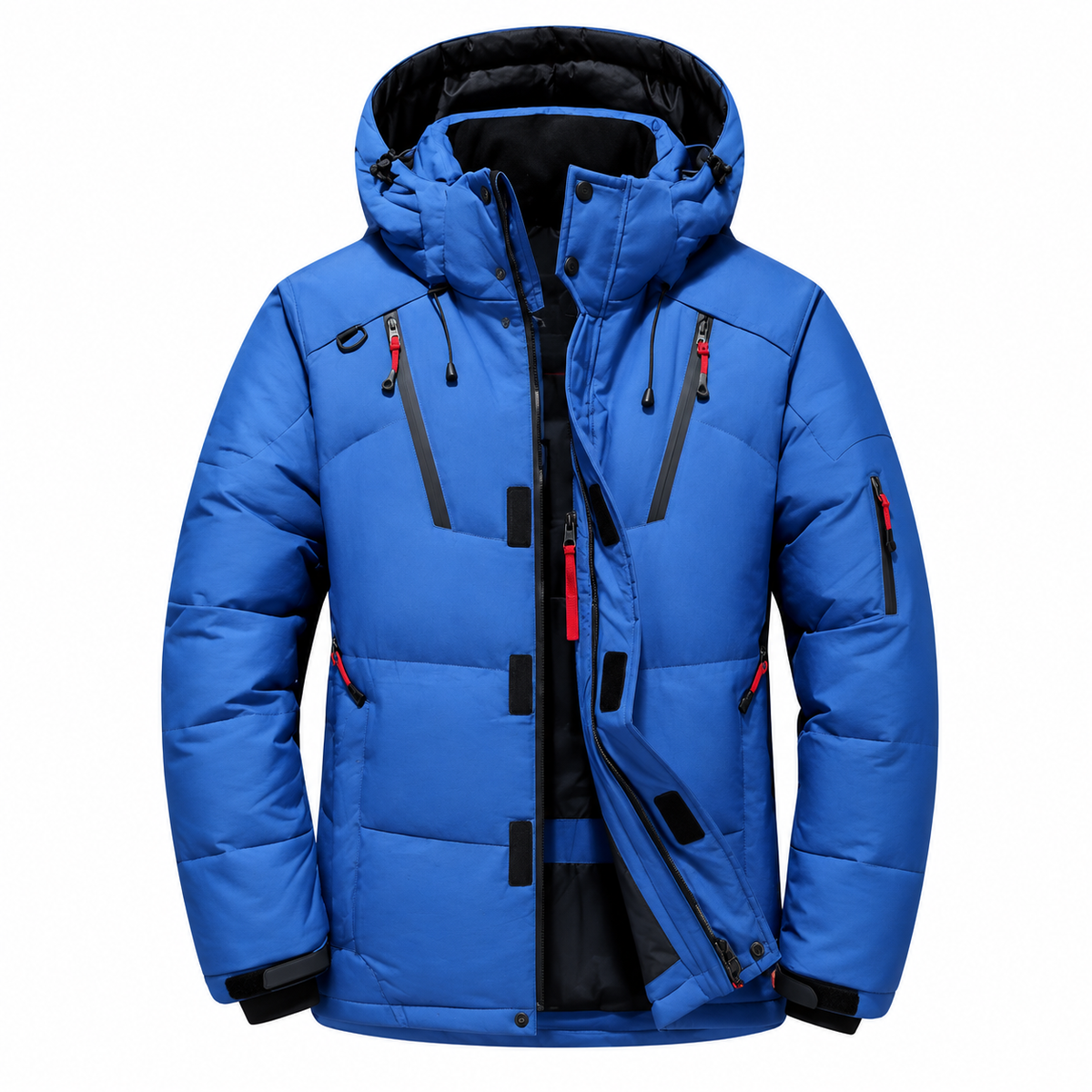 Erik Puffer Jacket — Hooded — Blue — product only on white — en-p41-m15