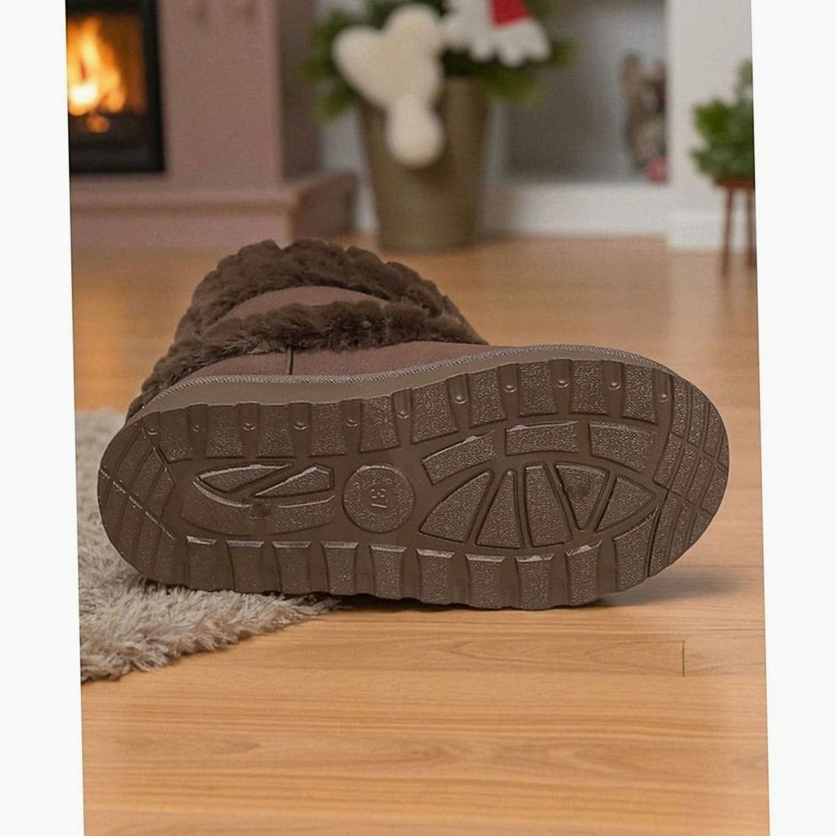 Women's Winter Snow Boots with Fur Trim and Slip-On Design