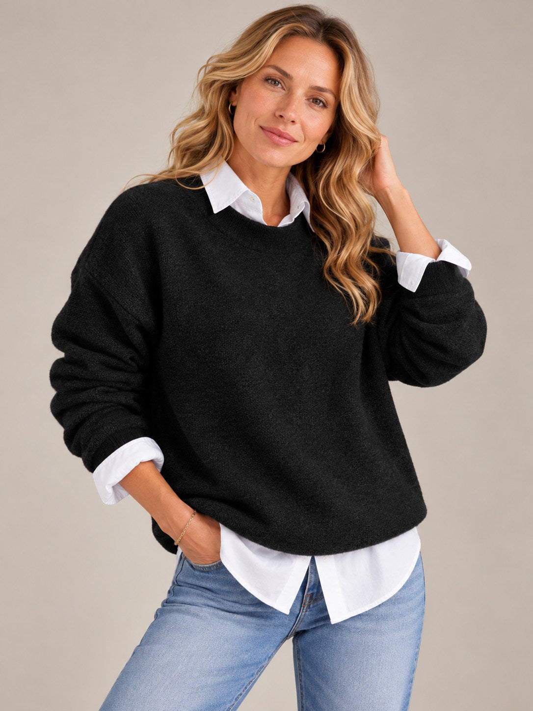 Women's Oversized Cashmere Sweater — Soft & Comfortable Knitwear